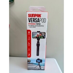 Sunpak VersaPod Extendable Tripod Unisex OS Black Wireless Remote‎ NWT